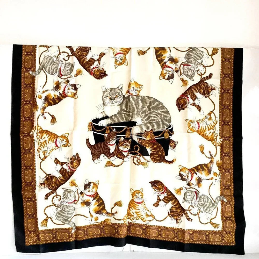 Vintage Cat Lover All Over Print Square Scarf